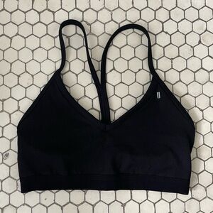 NOBULL Sportsbra Womens Small Black V-Neck Gym Crossfit Lifting Strappy Workout